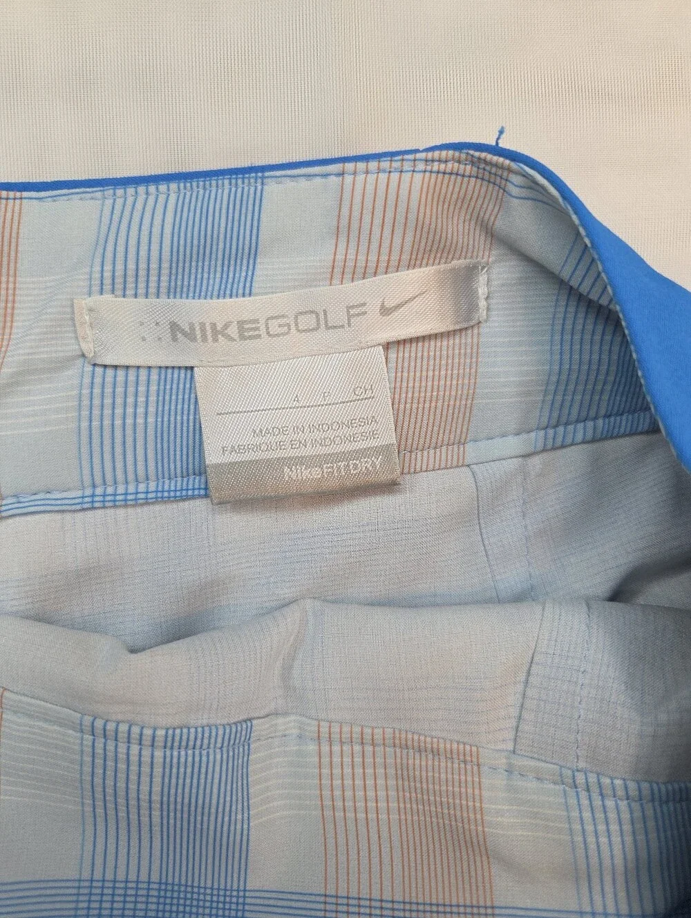 Nike Light Blue Plaid Golf Shirt